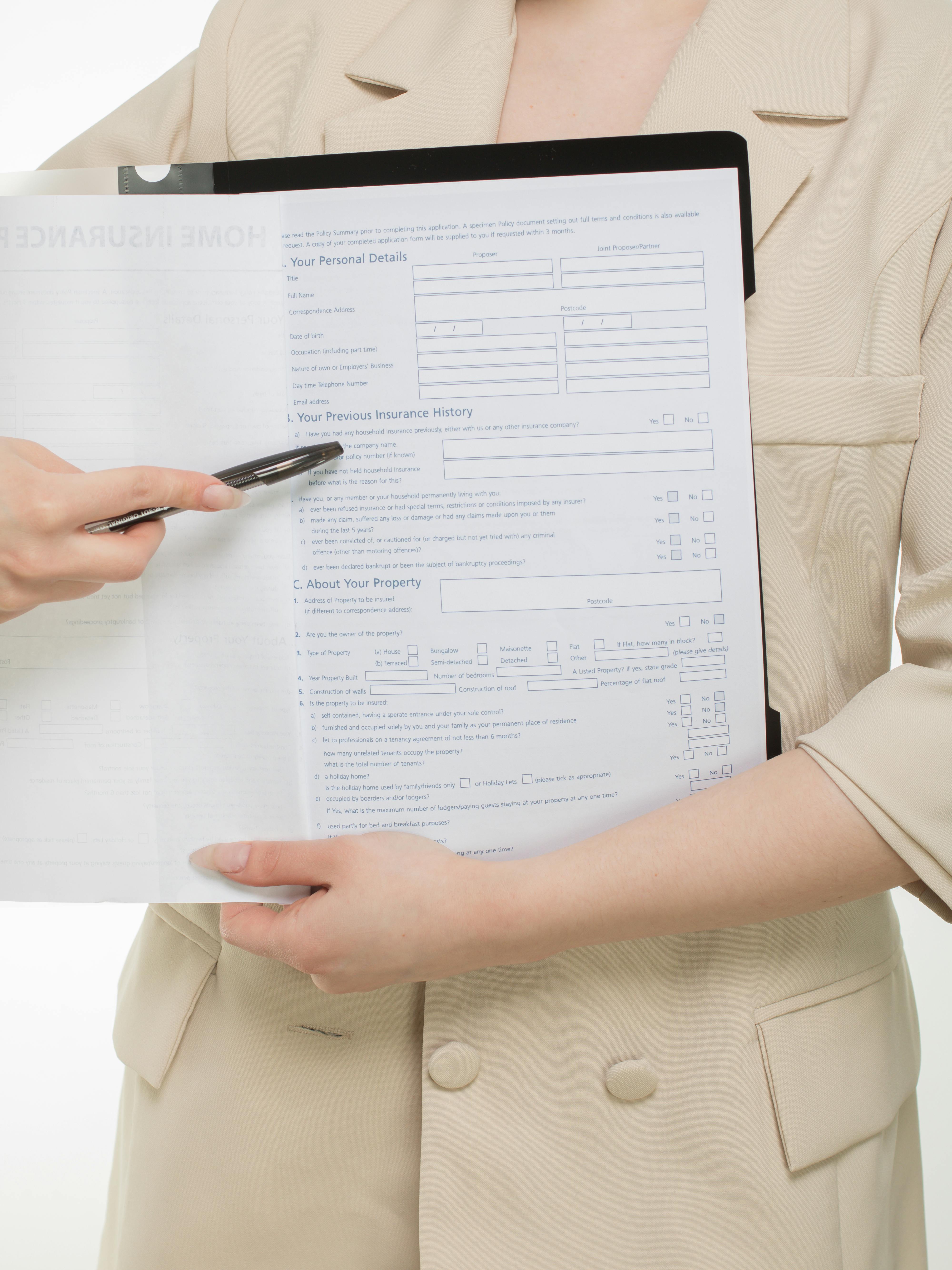 Professional reviewing investment policy paperwork